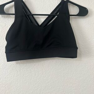 Avia Active Black Cross-Back Sports Bra with Mesh Detail - S